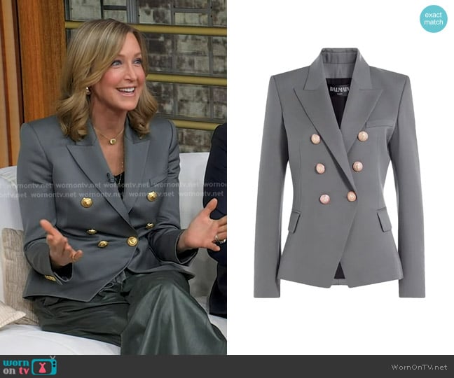 Balmain Wool Blazer worn by Lara Spencer on Good Morning America