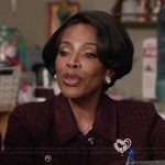 Janine’s burgundy tweed jacket on Abbott Elementary