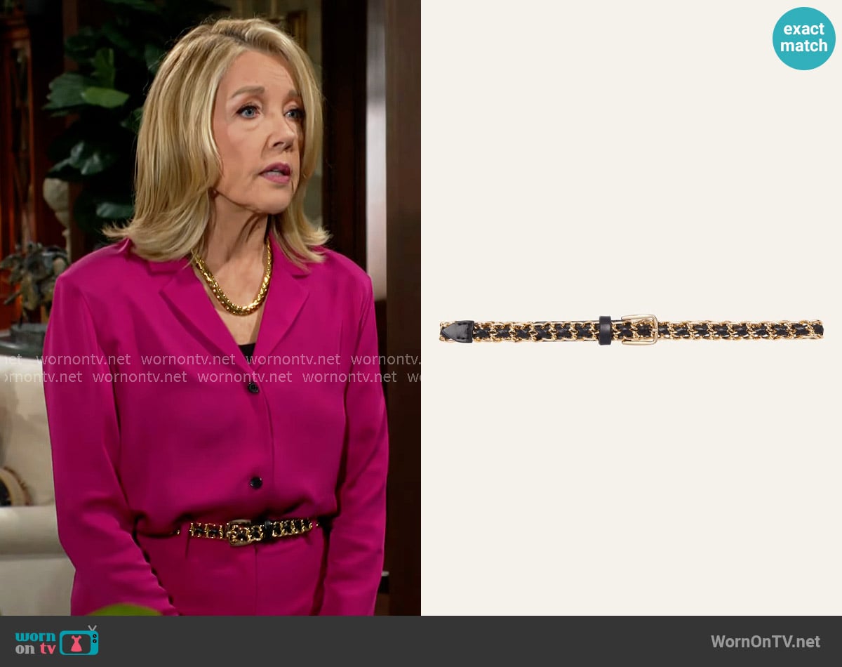 ba&sh Brooke Belt worn by Nikki Reed Newman (Melody Thomas-Scott) on The Young and the Restless