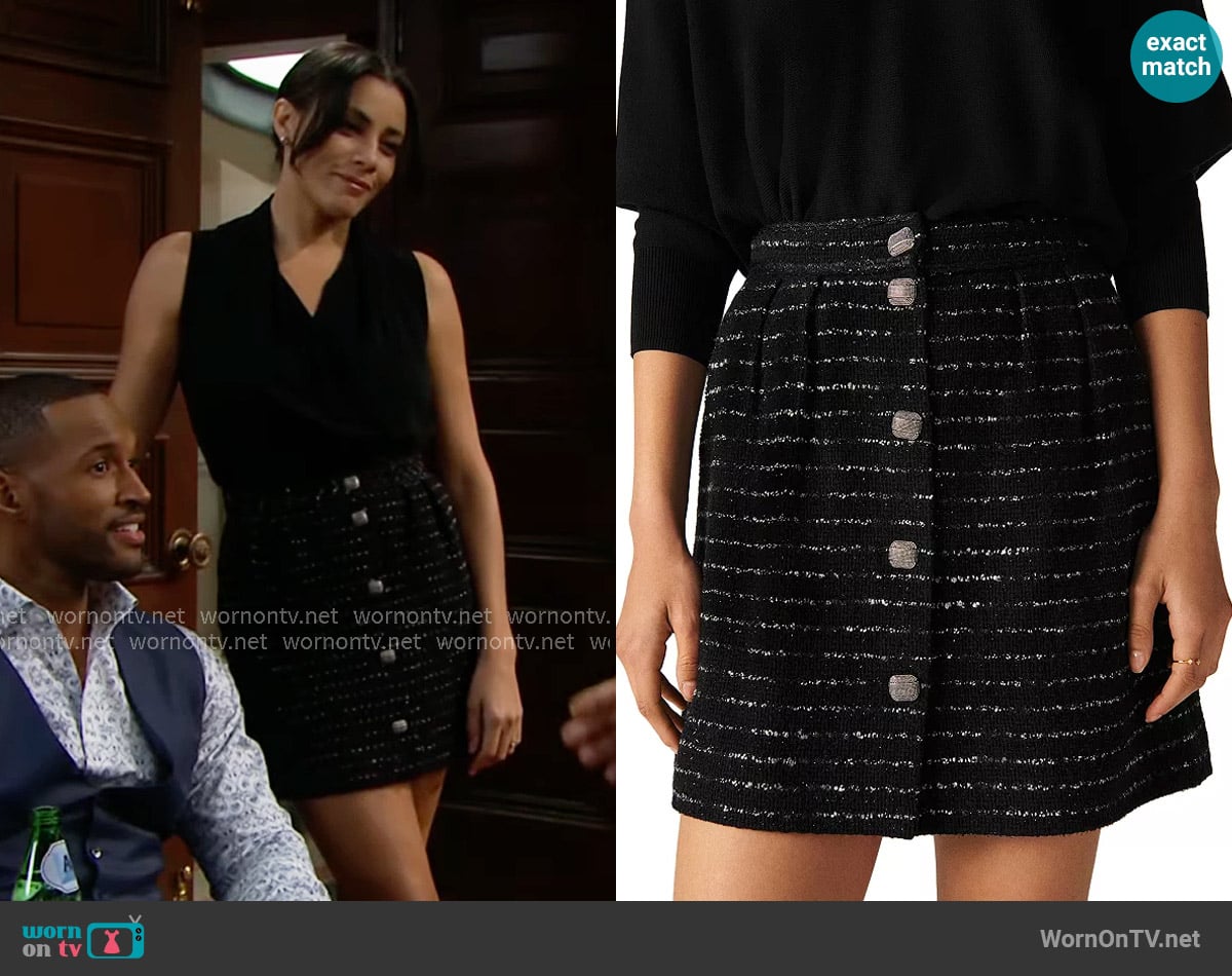 ba&sh Livia Skirt worn by Daphne Rose (Murielle Hilaire) on The Bold and the Beautiful