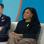 Sheinelle’s beige print wide-leg pants on Today