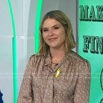 Jenna's taupe print tie neck blouse on Today