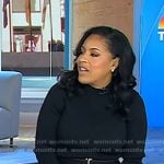 Sheinelle’s black colorblock belted dress on Today