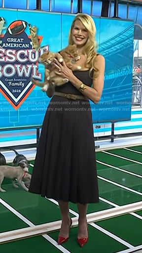 Beth Stern’s brown square neck midi dress on Today