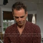 Billy’s red tile print shirt on The Young and the Restless
