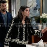 Brook Lynn’s black floral blouse on General Hospital