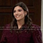 Brook Lynn’s dark purple lace shirt on General Hospital