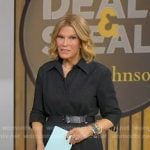 Tory’s black belted elbow sleeve denim dress on Good Morning America