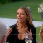 Dorit's black halter pointelle dress and cardigan on The Real Housewives of Beverly Hills