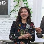 Suzy Karadsheh’s black floral print dress and blazer on Today