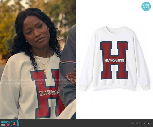 Samira’s white H print sweatshirt on The Burbs