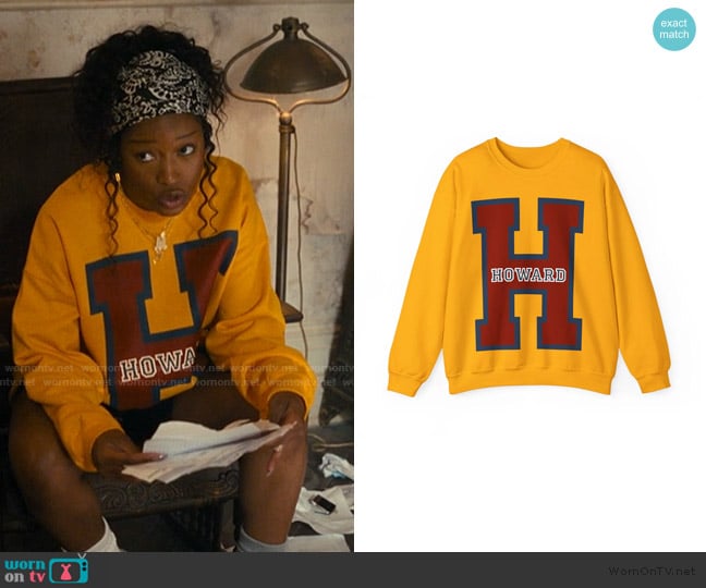 Black is Gold X Big H Crewneck Sweatshirt worn by Samira Fisher (Keke Palmer) on The Burbs