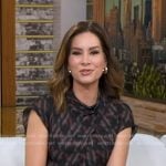 Rebecca’a black houndstooths print top on Good Morning America