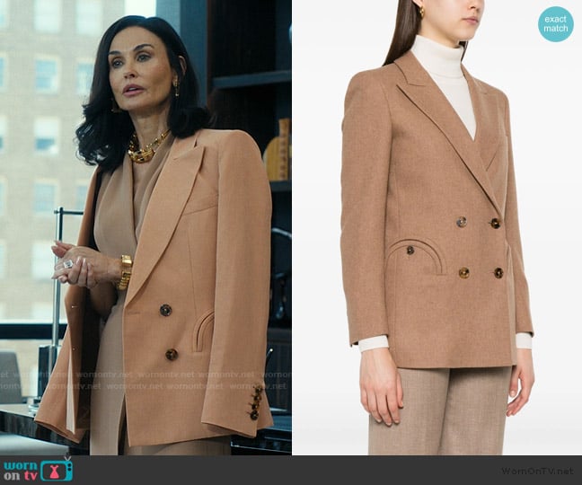 Blaze Milano Cholita double-breasted blazer worn by Cami Miller (Demi Moore) on Landman