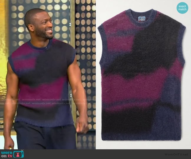 Aldis’s tie dye knit vest on Tamron Hall Show