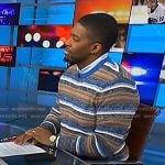 Marquise’s blue and brown striped sweater on NBC News Daily
