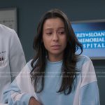 blue colorblock sweatshirt on Greys Anatomy