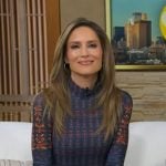 Rhiannon’s blue floral dress on Good Morning America