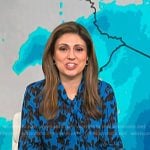 Rana Novini’s blue floral tie neck blouse on Today