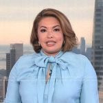 Gilma’s blue tie neck blouse on NBC News Daily