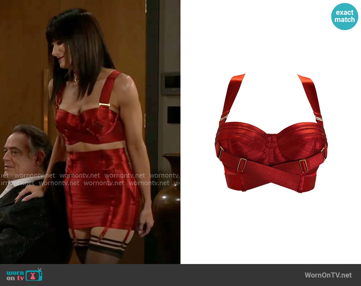 Bordelle Signature Panelled Bodice Bra worn by Vanessa McBride (Lauren Buglioli) on Beyond the Gates