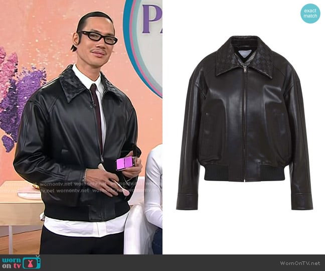 Bottega Veneta Leather Blouson Jacket worn by Patrick Ta on Today