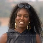 Bozoma black sleeveless crop hoodie on The Real Housewives of Beverly Hills