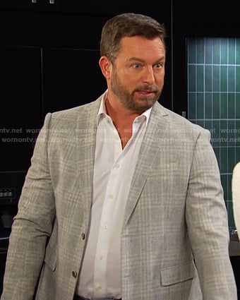 Brady’s grey plaid blazer on Days of our Lives