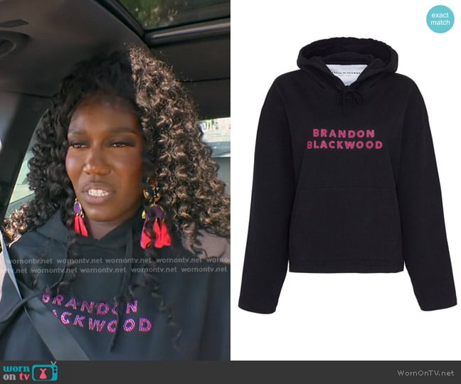 Brandon Blackwood BB Hoodie with Swarovski® Crystals worn by Bozoma Saint John on The Real Housewives of Beverly Hills