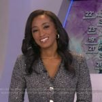 Brittany's black tweed v-neck dress on Good Morning America