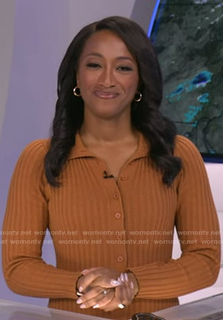 Brittany's brown ribbed cardigan dress on Good Morning America