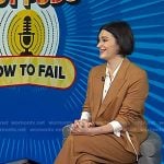 Elizabeth Day's brown blazer and pants on Today