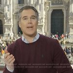 Peter’s burgundy cable knit sweater on Today