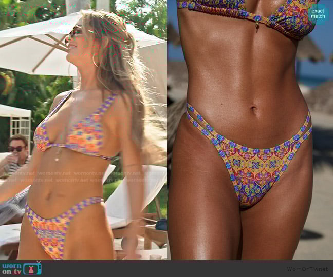 Bydee Prague Bikini Bottoms in Soleada worn by Salley Carson on Southern Charm