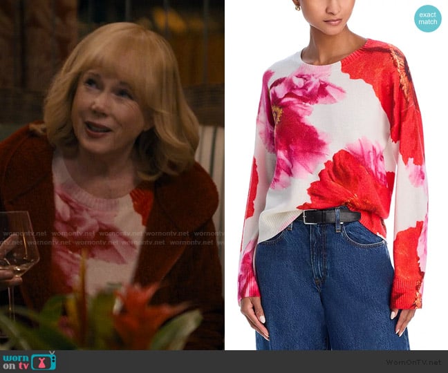 C by Bloomingdales Floral Print Crewneck Sweater worn by Lynn Gardner (Julia Duffy) on The Burbs