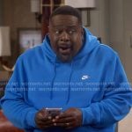Calvin's blue Nike hoodie on The Neighborhood