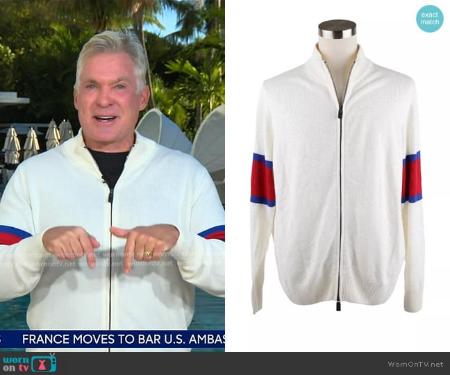 Canali Sweater Jacket worn by Sam Champion on Good Morning America