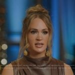 Carrie's brown gathered leather top on American Idol