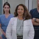 Catherine’s sage gathered twist neck top on Greys Anatomy