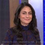 Celine Gounder’s blue printed maxi dress on CBS Mornings