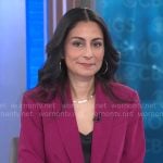 Celine Gounder’s magenta pink blazer on CBS Mornings