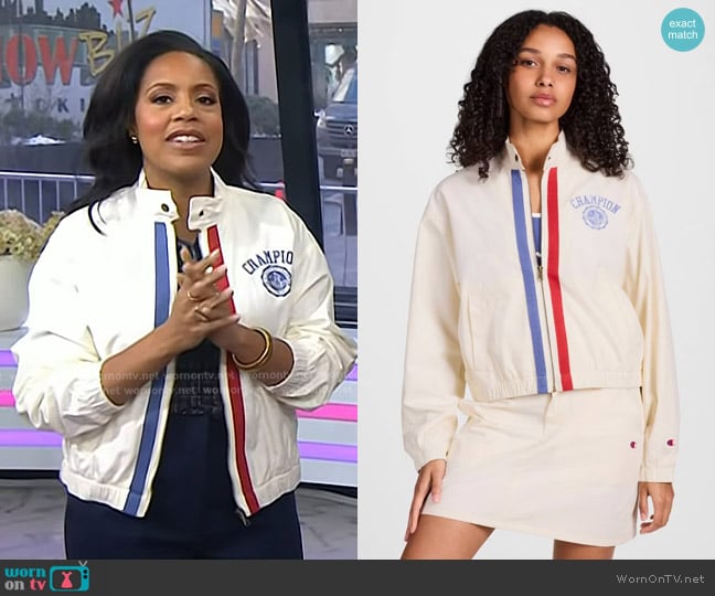 Sheinelle’s ivory stripe trim jacket on Today