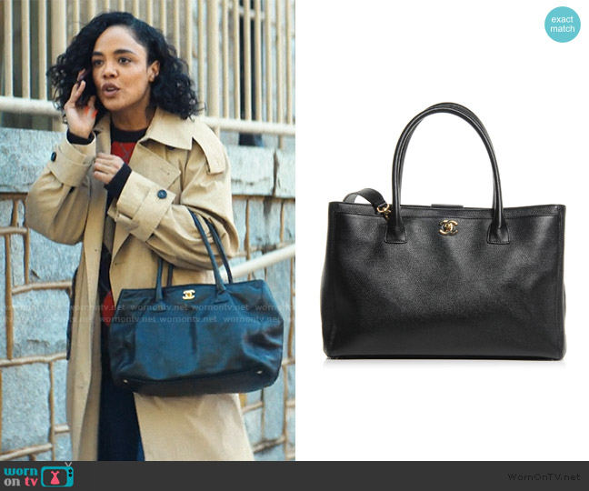 Chanel Cerf Executive Shopper Tote Black worn by Anna Andrews (Tessa Thompson) on His & Hers