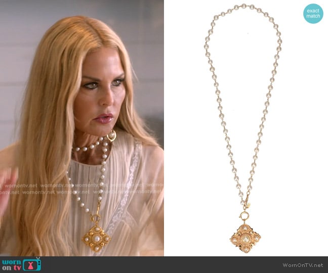 Chanel Vintage Faux Pearl Pendant Necklace worn by Rachel Zoe on The Real Housewives of Beverly Hills