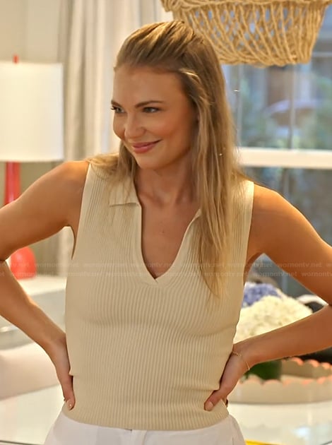 Charley's yellow ribbed top on Southern Charm