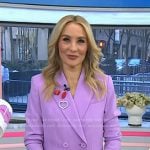 Chassie's lilac double breasted blazer and pants on Today