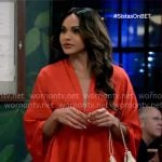 Cheyenne’s red satin plunge neck mini dress on Tyler Perrys Sistas