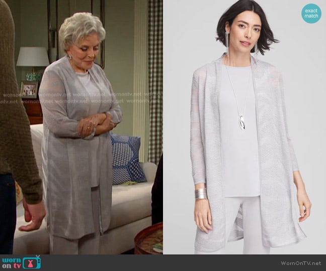 Julie’s greyknit cardigan on Days of our Lives