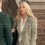 Christine’s sage green coat on The Young and the Restless