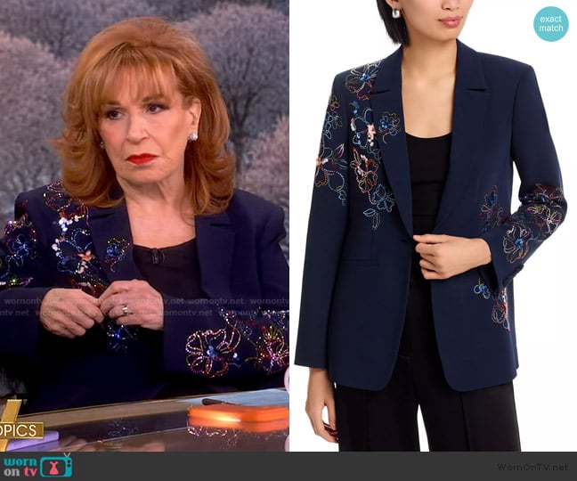 Cinq a Sept Karlie Blooming Linework Blazer worn by Joy Behar on The View